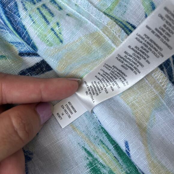 Chico's Tropical Garden Linen Open Drape Front Jacket Lightweight Size 3 XL - Picture 9 of 11